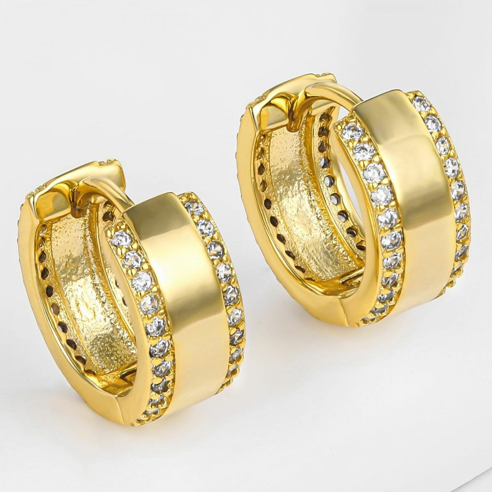 Ohrringe aus goldplattierter Legierung mit weißem Emporia® Kristall