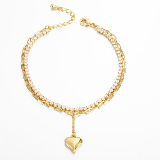 Armband aus goldplattiertesr Legierung mit weißem Emporia® Kristall