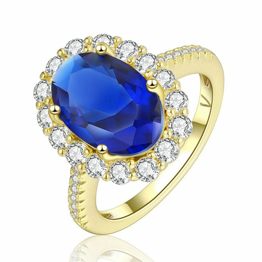 Ring aus goldplattierterr Legierung mit weißem Emporia® Kristall