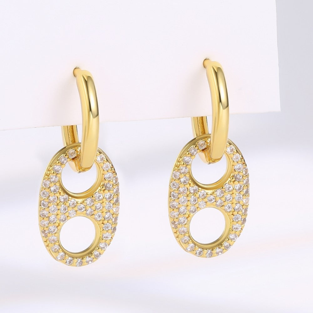 Ohrringe aus goldplattierter Legierung mit weißem Emporia® Kristall 1 