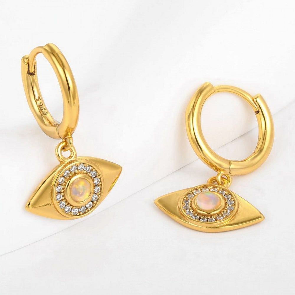 Ohrringe aus goldplattierter Legierung mit weißem Emporia® Kristall 1 