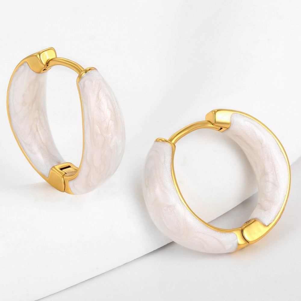 Ohrringe aus goldplattierter Legierung mit weißem Emporia® Kristall 1 