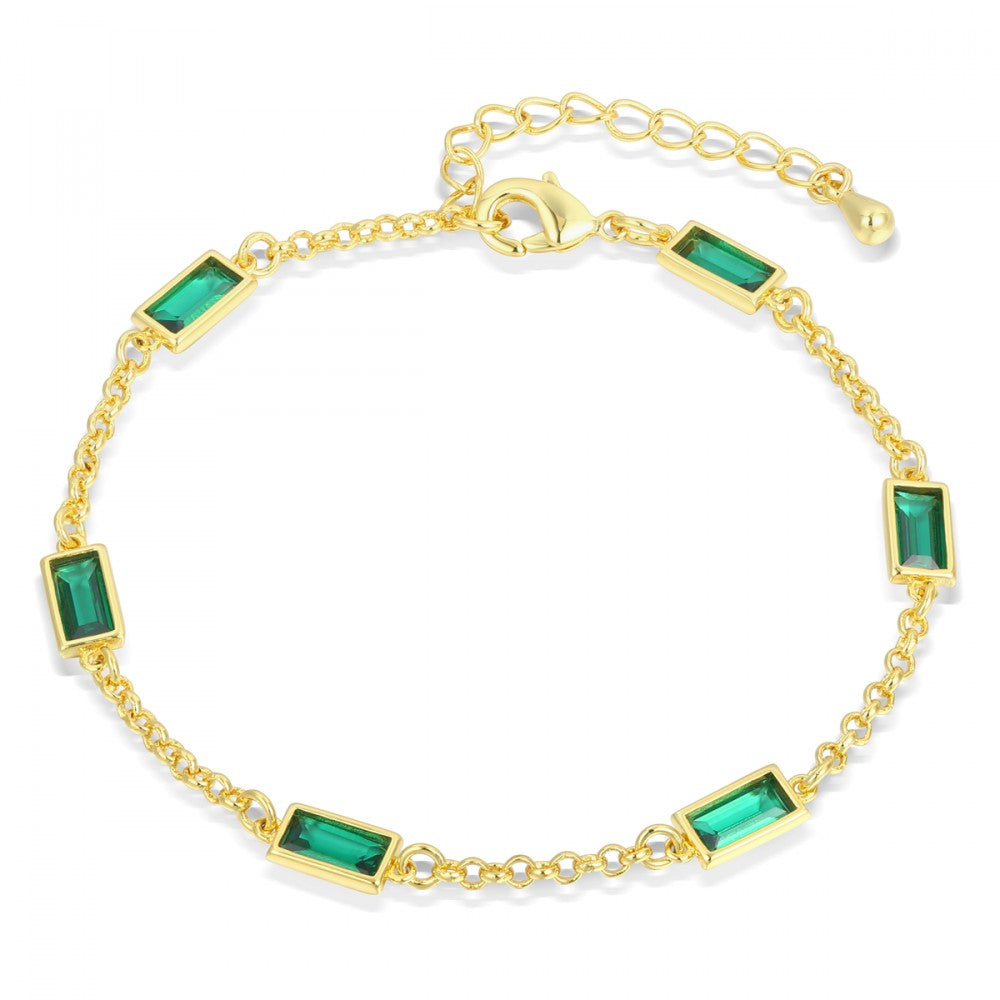 Armband aus goldplattiertesr Legierung mit grünem Emporia® Kristall 1 