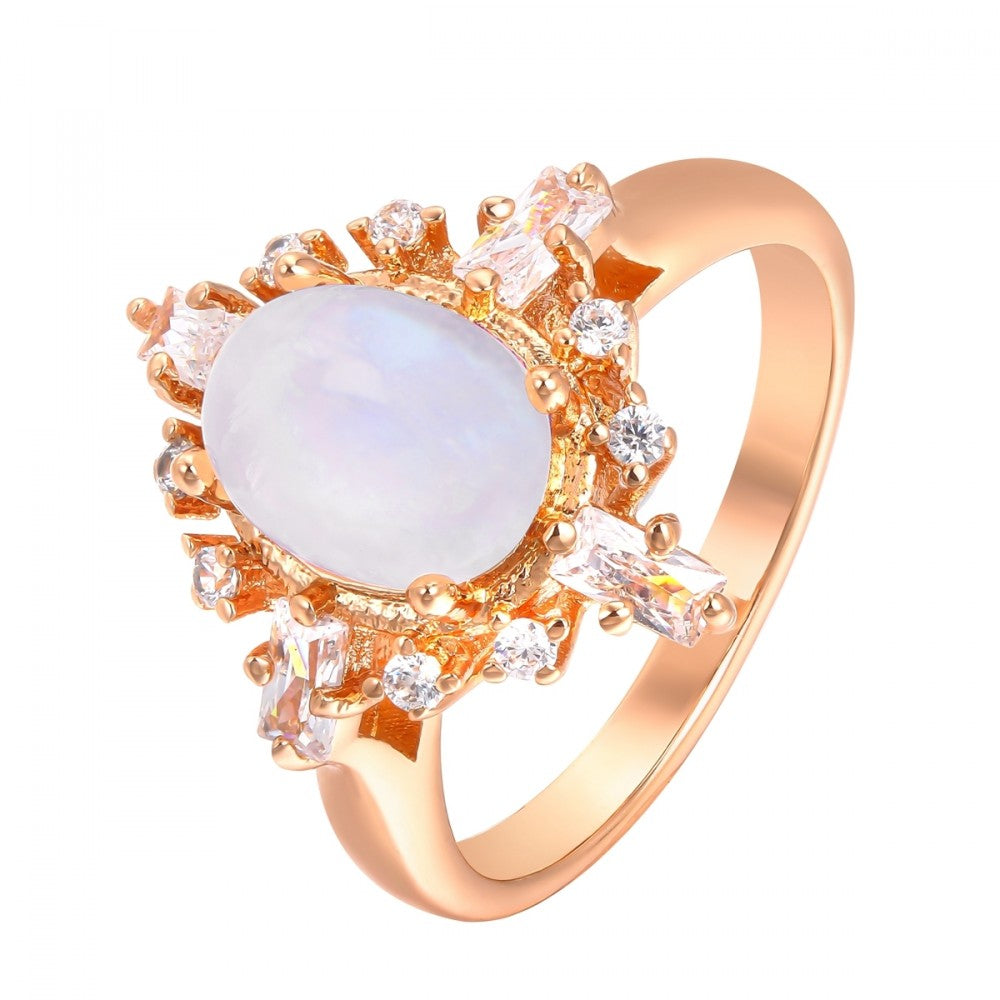 Ring aus goldplattierterr Legierung mit weißem Emporia® Kristall 1 