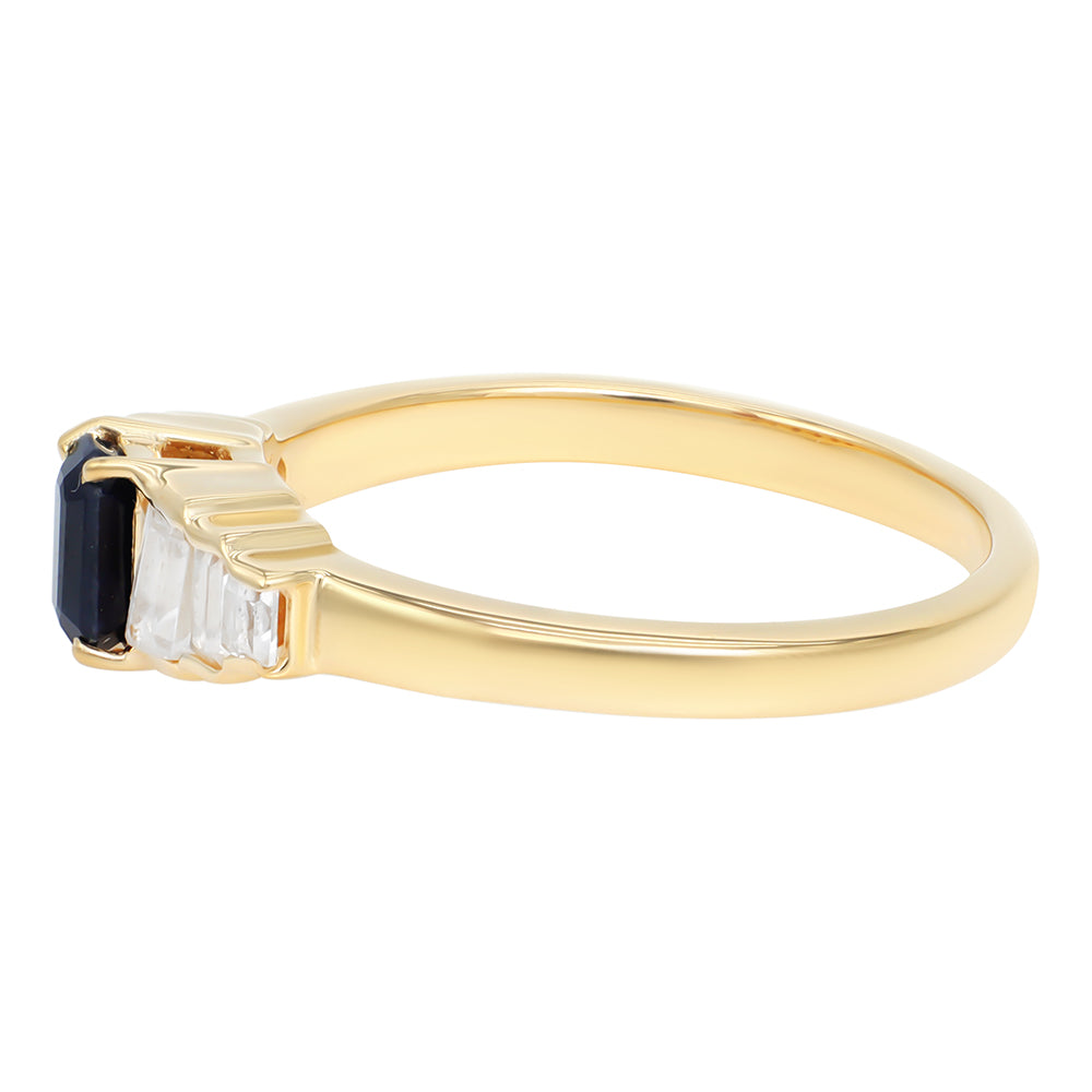 Goldplattierter Silberring mit weißem Topas