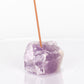 Amethyst Incense Stick Holder: Handcrafted from Natural Raw Amethyst (3–5 cm).