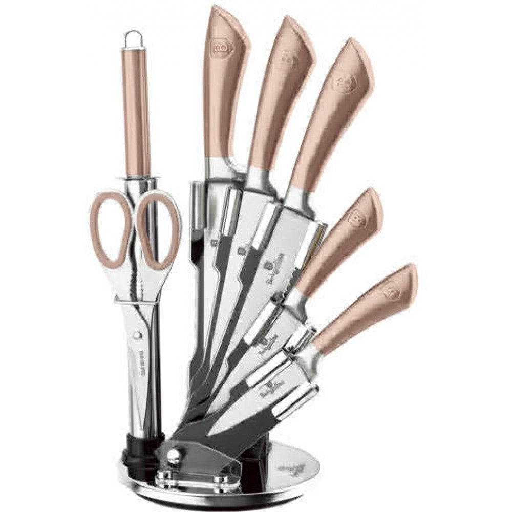 Berlinger Haus 8-teiliges Messerset aus rostfreiem Stahl mit Ständer