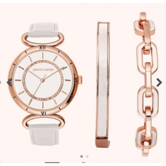 Uhr aus goldplattierter Legierung mit Emaille und weißem Emporia® Kristall