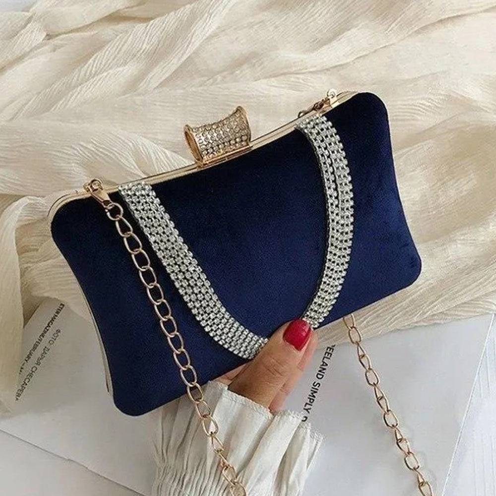 Tasche aus goldplattierter Legierung mit weißem Emporia® Kristall