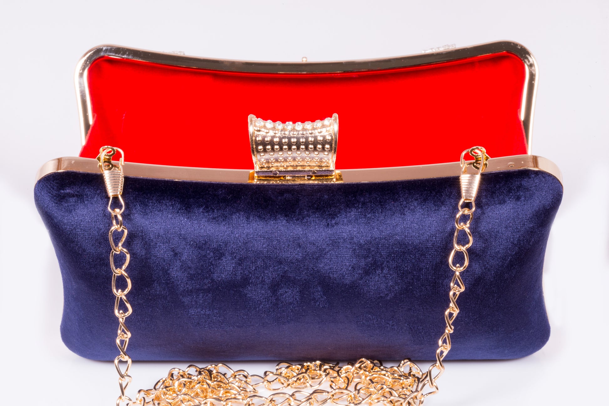 Tasche aus goldplattierter Legierung mit weißem Emporia® Kristall 2 