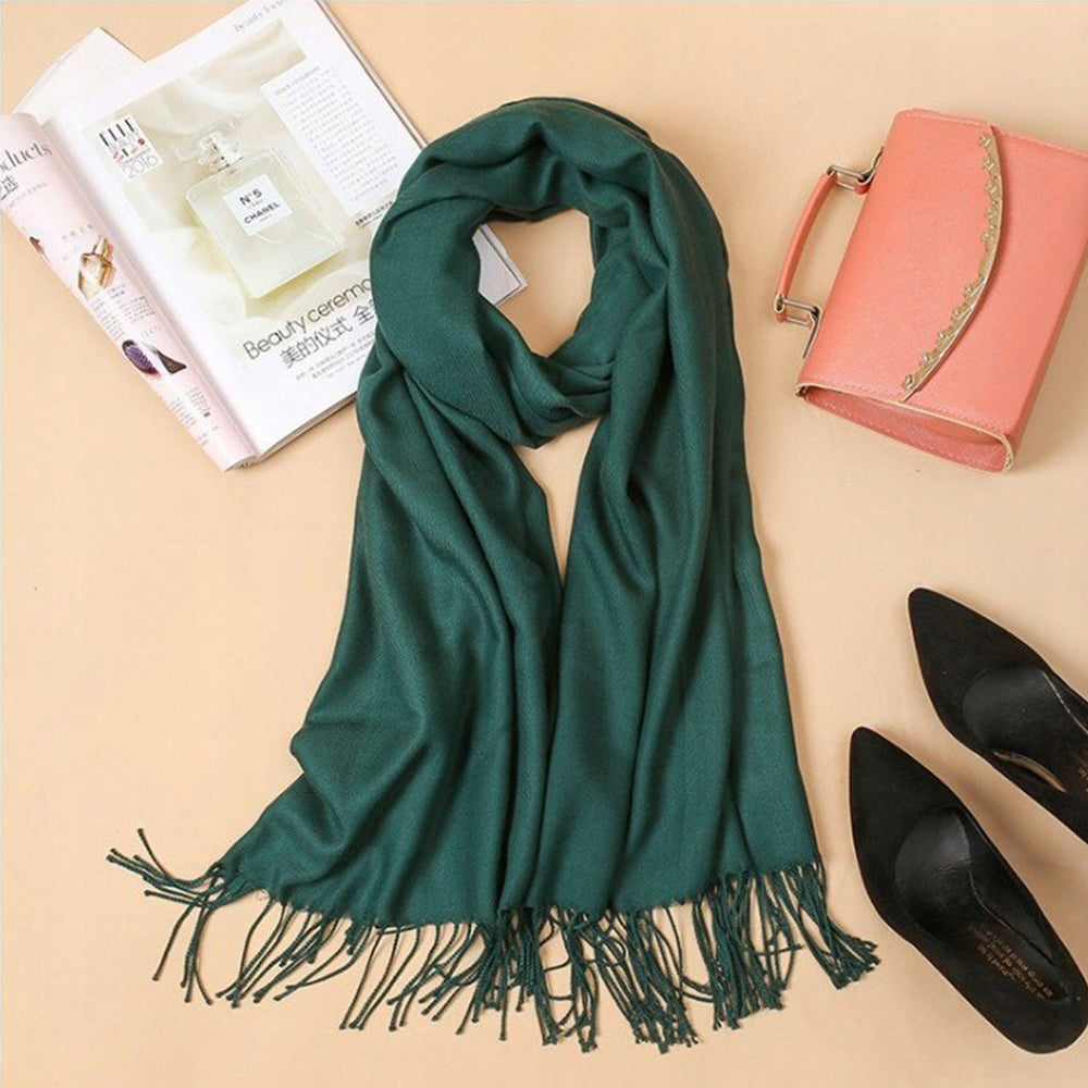 Eleganter "Kaschmir"-Schal Waldgrün