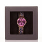 Luxury alloy watch with stones, japanese miyota movement, PURPLE colour dial, with gift box, 19 cm