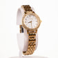 Luxury alloy watch with stones, japanese miyota movement, WHITE colour dial + GOLD PLATED, with gift box, 18 cm