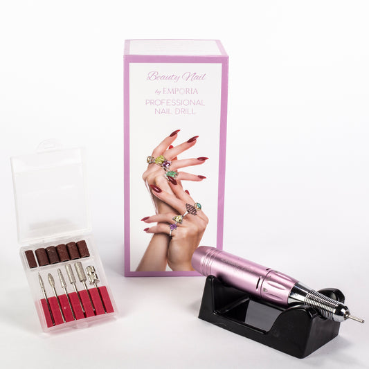 Emporia Beauty Nail Professioneller Nagelfräser mit austauschbaren Aufsätzen – Rosa