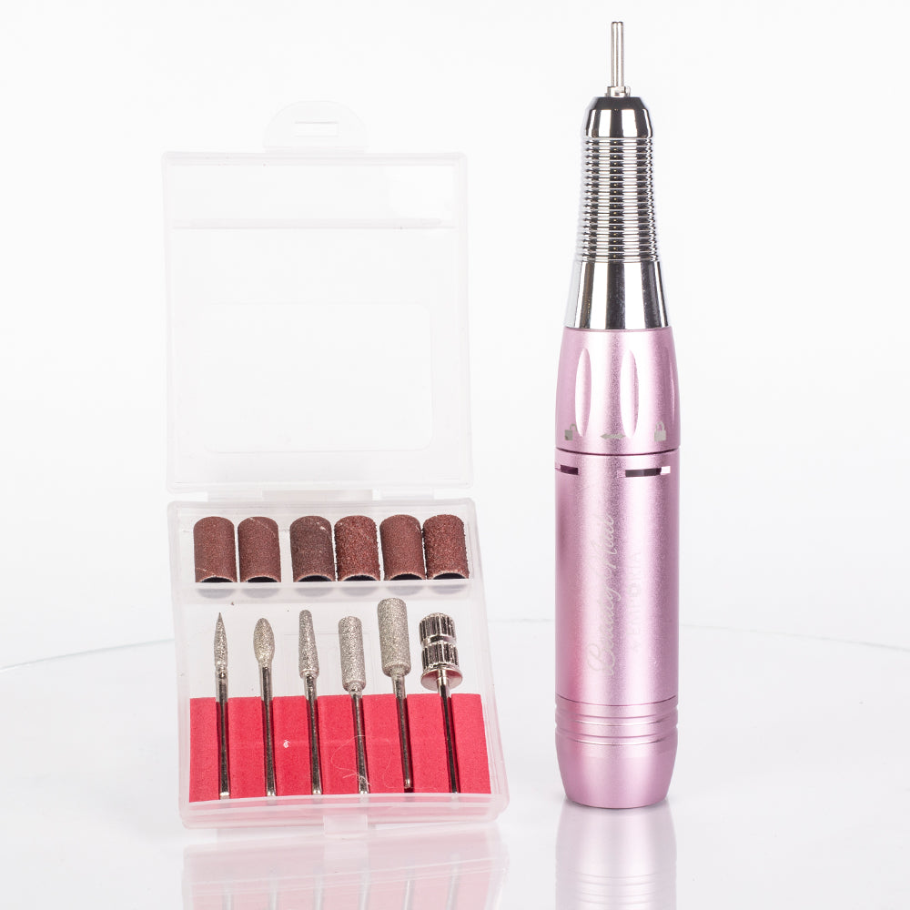 Emporia Beauty Nail Professioneller Nagelfräser mit austauschbaren Aufsätzen – Rosa