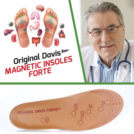 Original Davis® FORTE Magnetische Einlegesohlen, 5 m+ – verstärkt mit Memory-Schaum