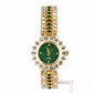 Uhr aus goldplattierter Legierung mit blauem Emporia®-Kristall