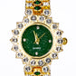 Uhr aus goldplattierter Legierung mit blauem Emporia®-Kristall