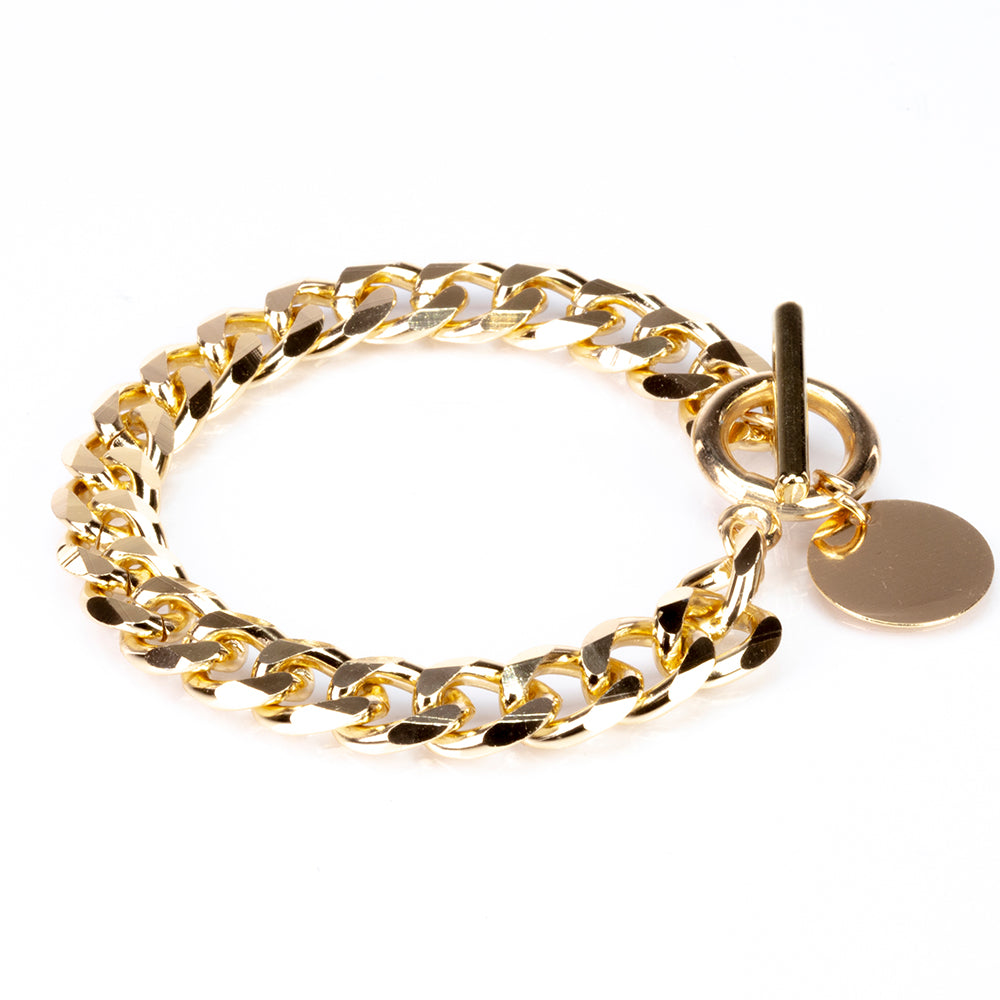 Uhr aus goldplattierter Legierung mit weißem Emporia® Kristall 8 