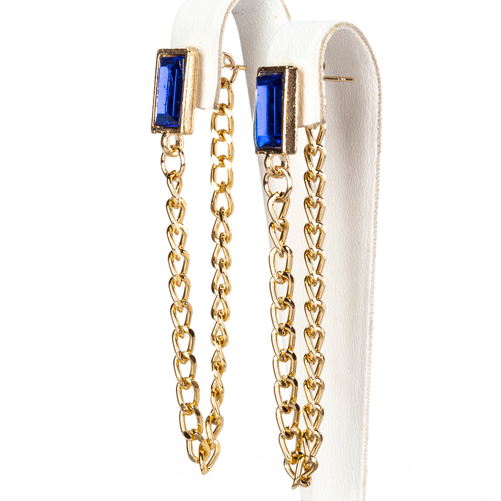 Uhr aus goldplattierter Legierung mit blauem Emporia®-Kristall und weißem Emporia® Kristall 8 