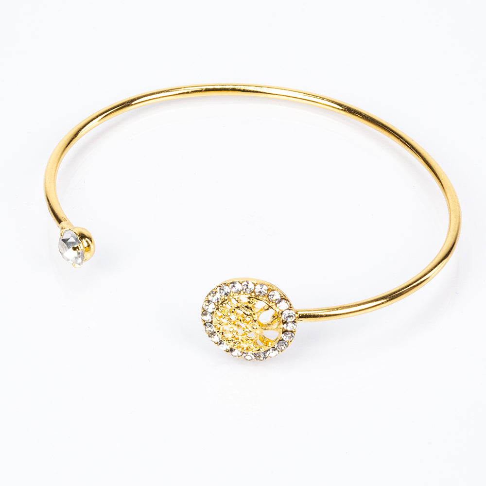 Uhr aus goldplattierter Legierung mit weißem Emporia® Kristall 11 