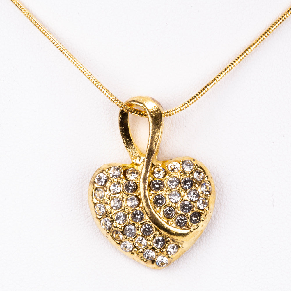 5-teiliges, goldfarbenes Emporia Schmuckset in Premium-Qualität, in einer exklusiven Geschenkbox in Lederoptik (mit Uhr, Armband, Halskette, Ohrringen und Ring, mit weißem Emporia-Kristall) 3 