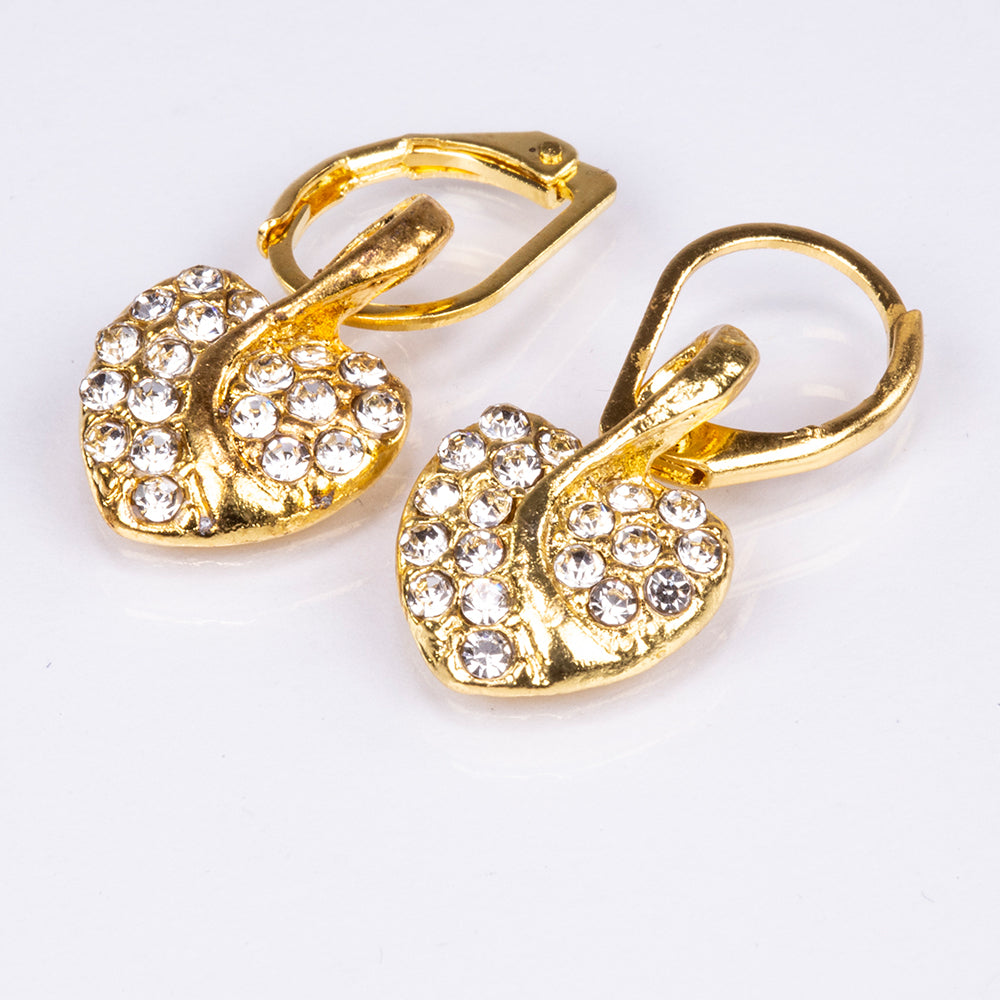 5-teiliges, goldfarbenes Emporia Schmuckset in Premium-Qualität, in einer exklusiven Geschenkbox in Lederoptik (mit Uhr, Armband, Halskette, Ohrringen und Ring, mit weißem Emporia-Kristall) 4 