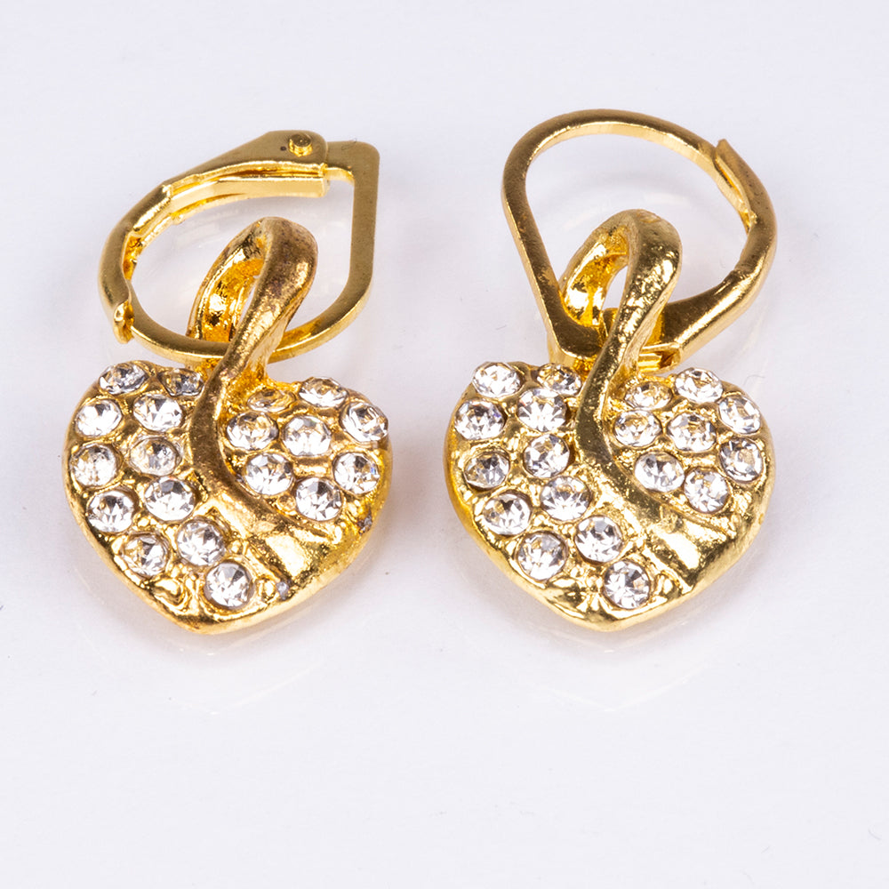 5-teiliges, goldfarbenes Emporia Schmuckset in Premium-Qualität, in einer exklusiven Geschenkbox in Lederoptik (mit Uhr, Armband, Halskette, Ohrringen und Ring, mit weißem Emporia-Kristall) 5 