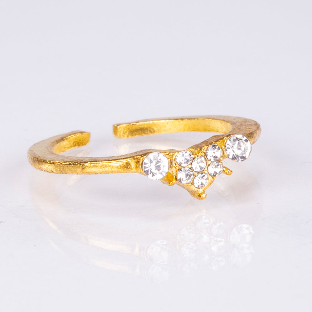 5-teiliges, goldfarbenes Emporia Schmuckset in Premium-Qualität, in einer exklusiven Geschenkbox in Lederoptik (mit Uhr, Armband, Halskette, Ohrringen und Ring, mit weißem Emporia-Kristall)