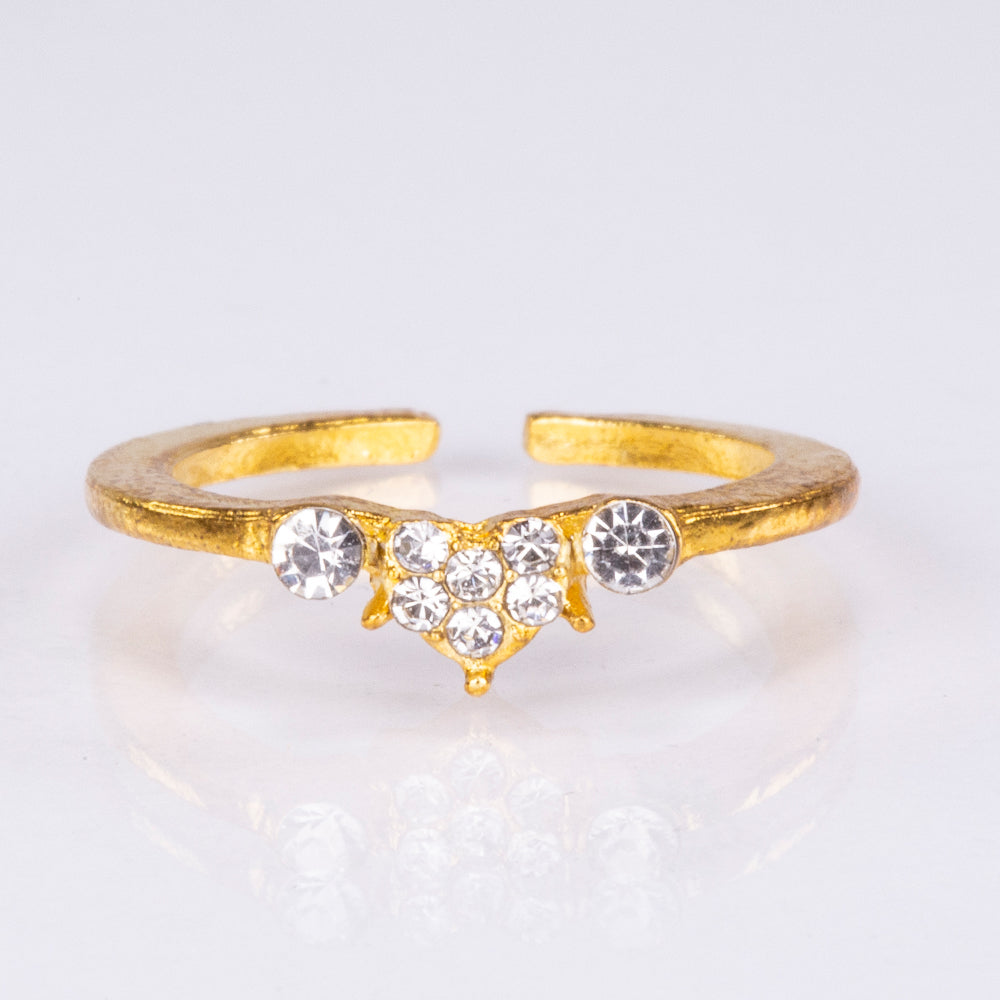 5-teiliges, goldfarbenes Emporia Schmuckset in Premium-Qualität, in einer exklusiven Geschenkbox in Lederoptik (mit Uhr, Armband, Halskette, Ohrringen und Ring, mit weißem Emporia-Kristall)