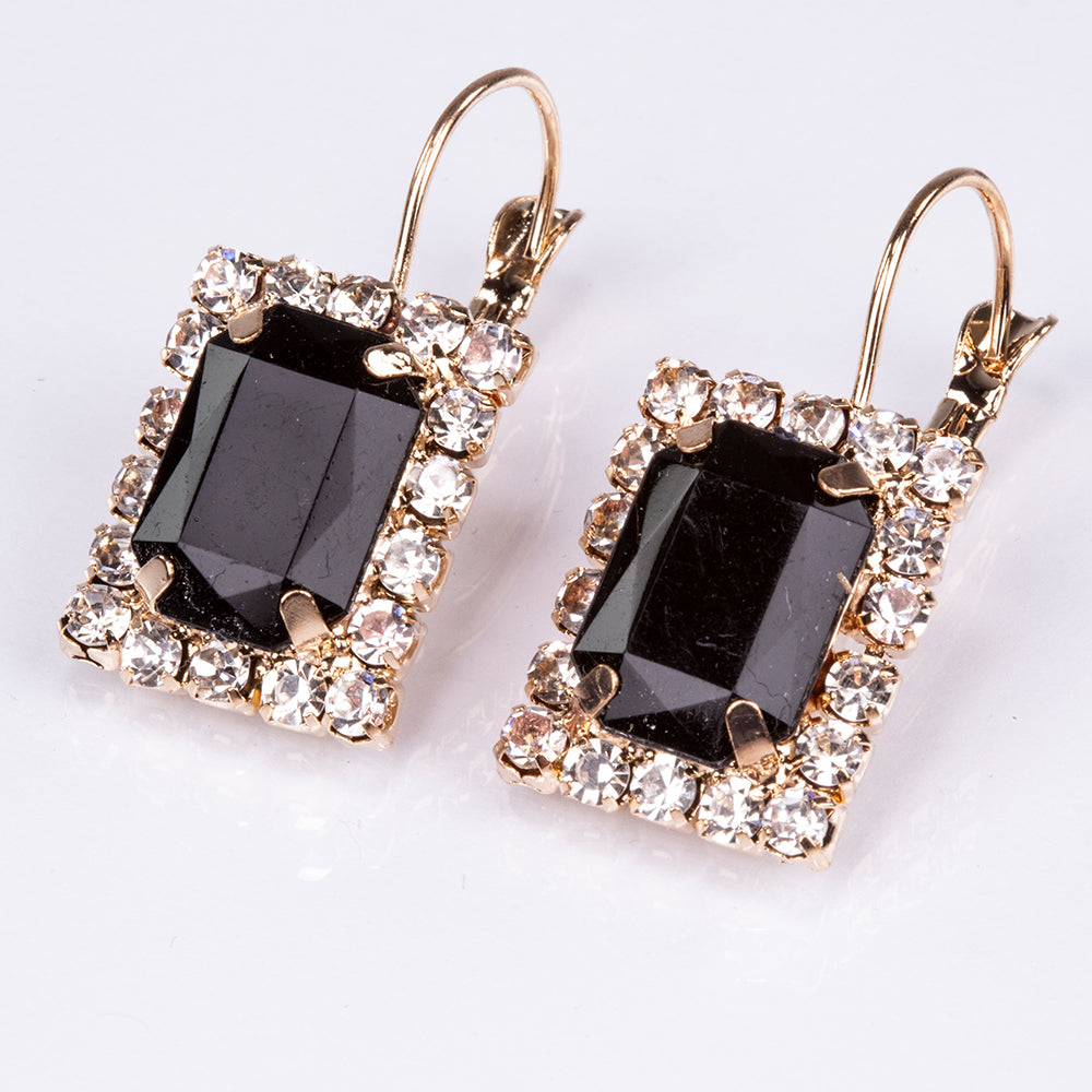 5-teiliges, goldfarbenes Emporia Schmuckset in Premium-Qualität, in einer exklusiven Geschenkbox in Lederoptik (mit Uhr, Armband, Halskette, Ohrringen und Ring, mit schwarzen und weißen Emporia-Kristallen) 7 