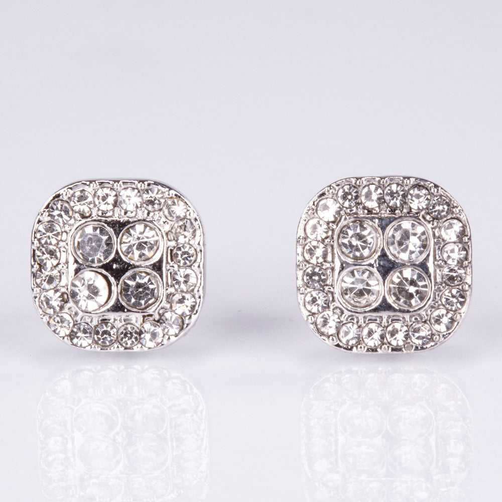 5-teiliges, silberfarbenes Emporia Schmuckset in Premium-Qualität, in einer exklusiven Geschenkbox in Lederoptik (mit Uhr, Armband, Halskette, Ohrringen und Ring, mit weißem Emporia-Kristall) 5 