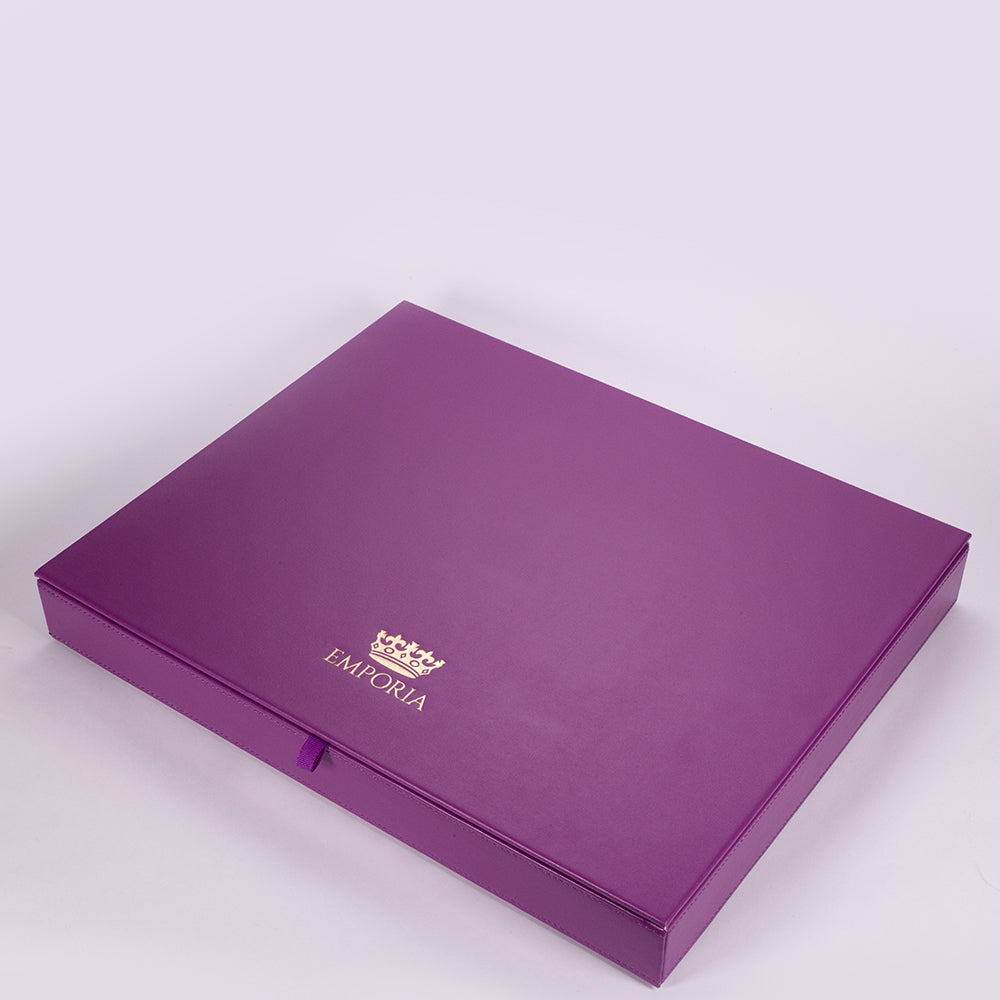 Emporia "Vintage Lavender Velvet" Stapelbares Schmuckkästchen aus Samt mit Deckel, lila