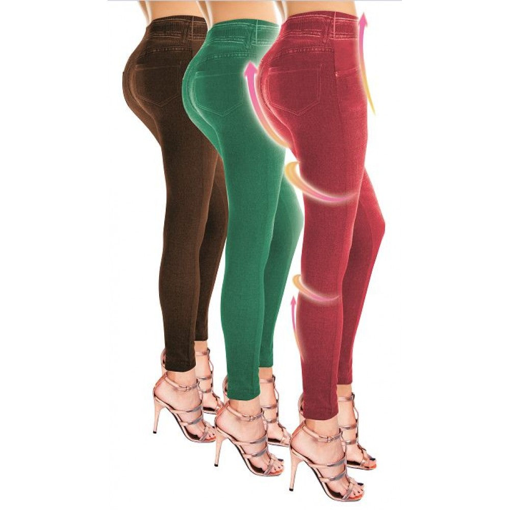Figurformende Sommer-Jegging Set in 3 verschiedenen Farben: rot, grün, braun 1 