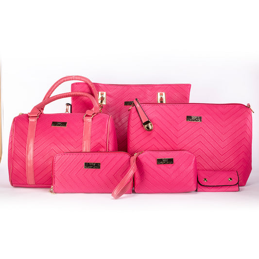 Emporia 2024 Sommerkollektion - "Tropisch", 6-teiliges Taschenset; pink