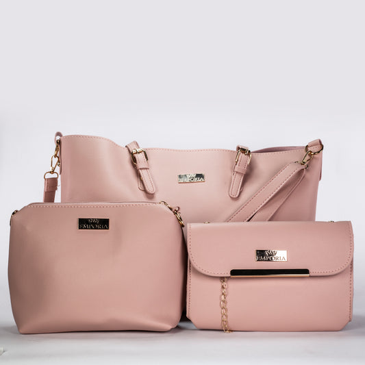 Emporia 2025 Frühjahrskollektion - „Kirschblüte“, 3-teiliges Taschenset; rosa