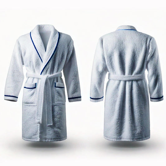 Emporia Cotton Luxury Bathrobe, 100% Cotton, 350GSM, White