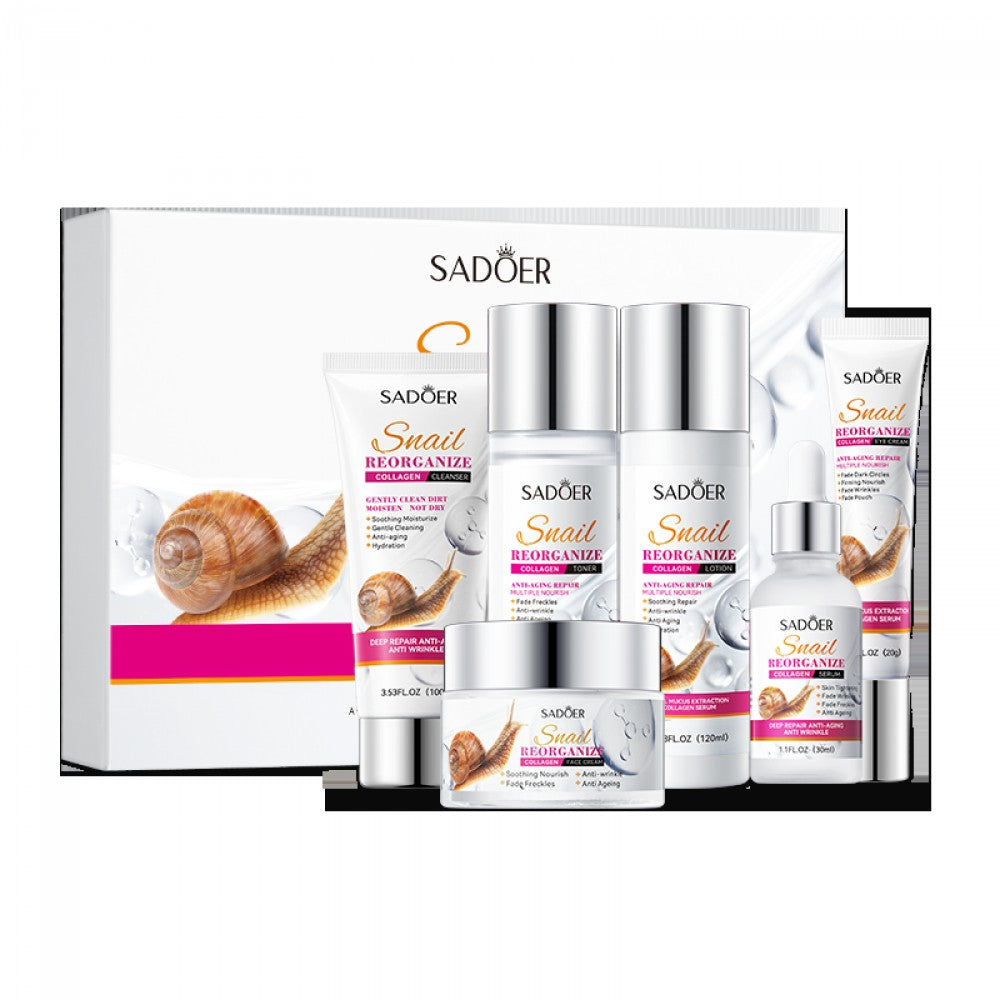 SADOER Snail Collagen Six-Piece Set 100g + 120ml + 120ml + 30ml + 20g + 50g 1 