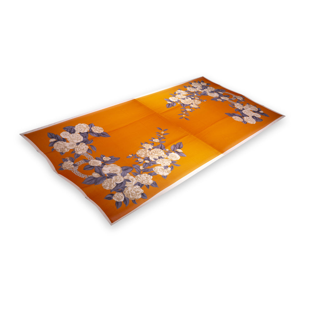 Seidenschal, 90 cm x 180 cm, wahre Liebesblume, orange, 100% Seide