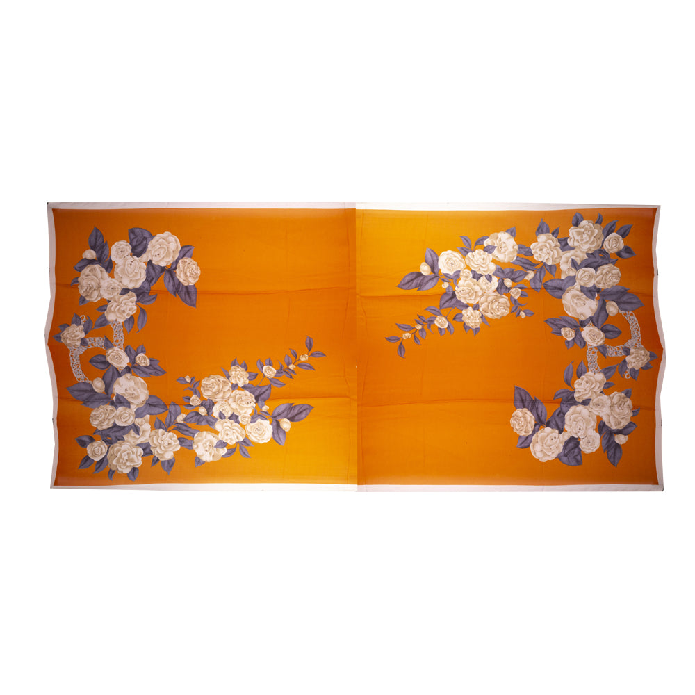 Seidenschal, 90 cm x 180 cm, wahre Liebesblume, orange, 100% Seide