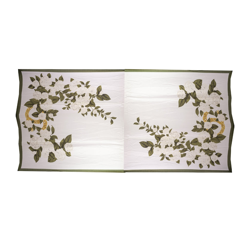 Seidenschal, 90 cm x 180 cm, wahre Liebesblume, grün, 100% Seide 1 