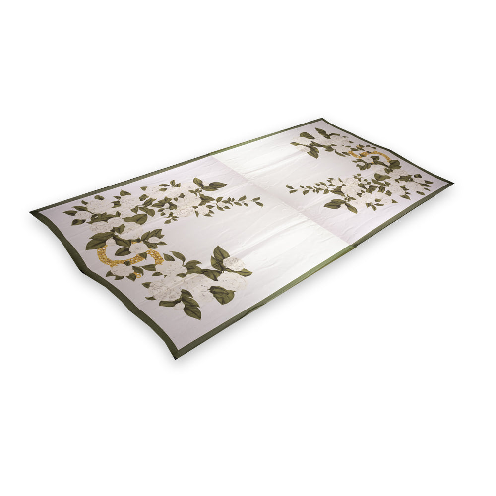 Seidenschal, 90 cm x 180 cm, wahre Liebesblume, grün, 100% Seide 2 