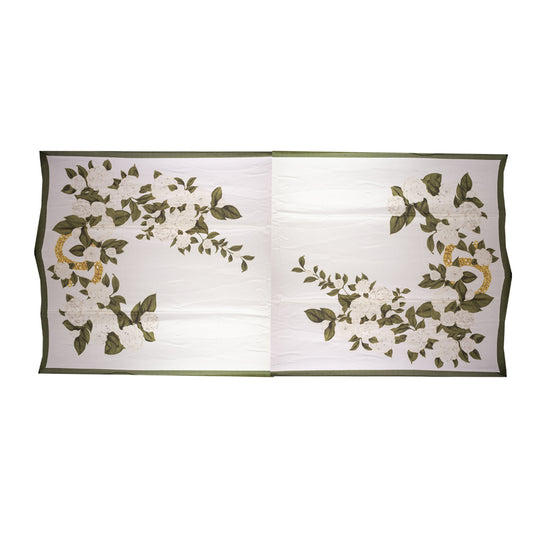 Seidenschal, 90 cm x 180 cm, wahre Liebesblume, grün, 100% Seide
