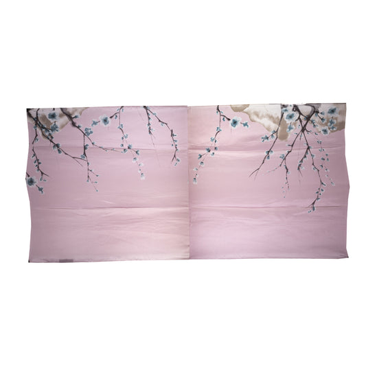 Seidenschal, 90 cm x 180 cm, Blühender Pflaumenbaumzweig, rosa, 100% Seide