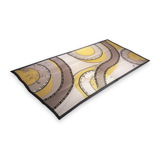 Seidenschal, 90 cm x 180 cm, Calla Lilie, gelb, 100% Seide