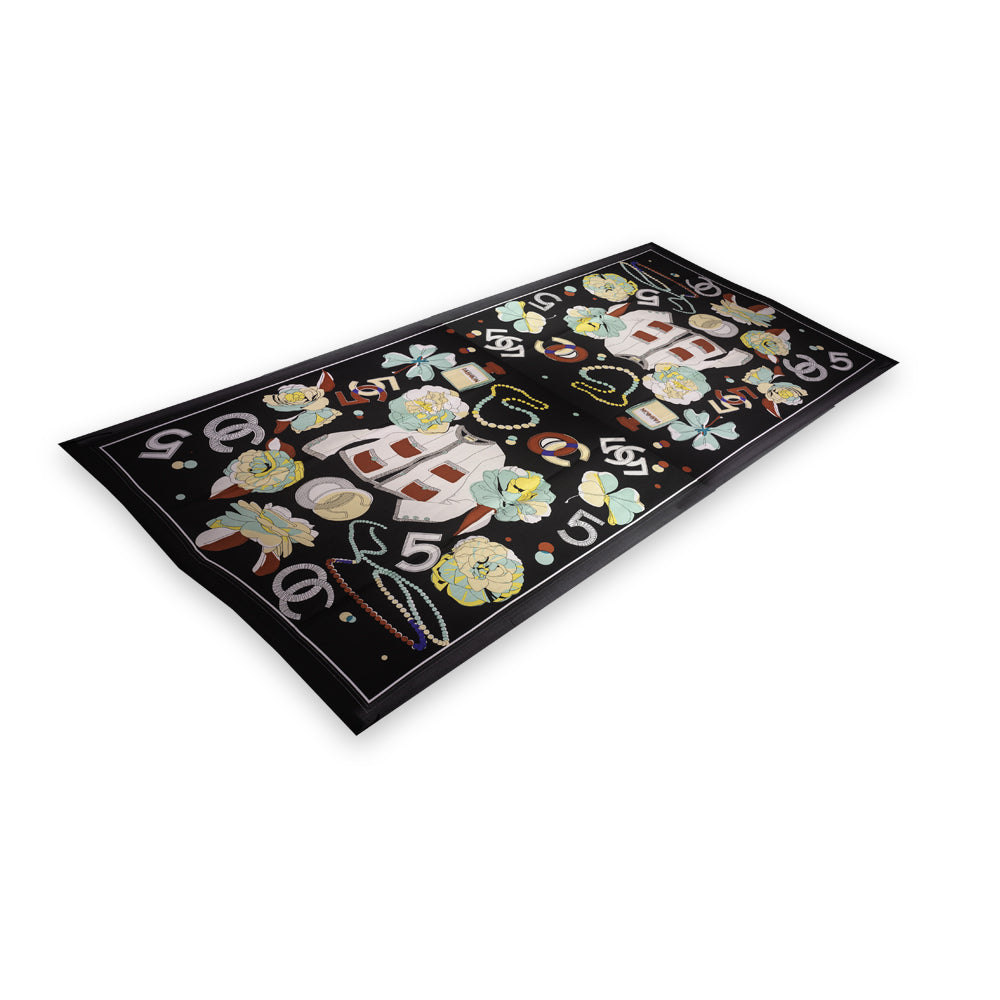 Seidenschal, 90 cm x 180 cm, Damengarderobe, schwarz, 100% Seide