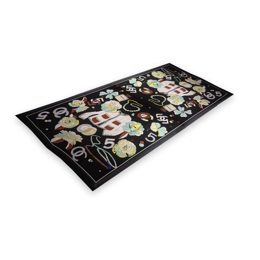 Seidenschal, 90 cm x 180 cm, Damengarderobe, schwarz, 100% Seide