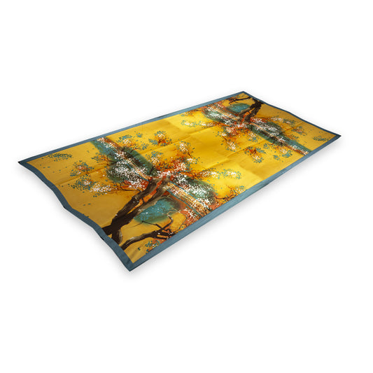 Seidenschal, 90 cm x 180 cm, Goldene Herbstzeit, Mandarinenfarbe, 100% Seide