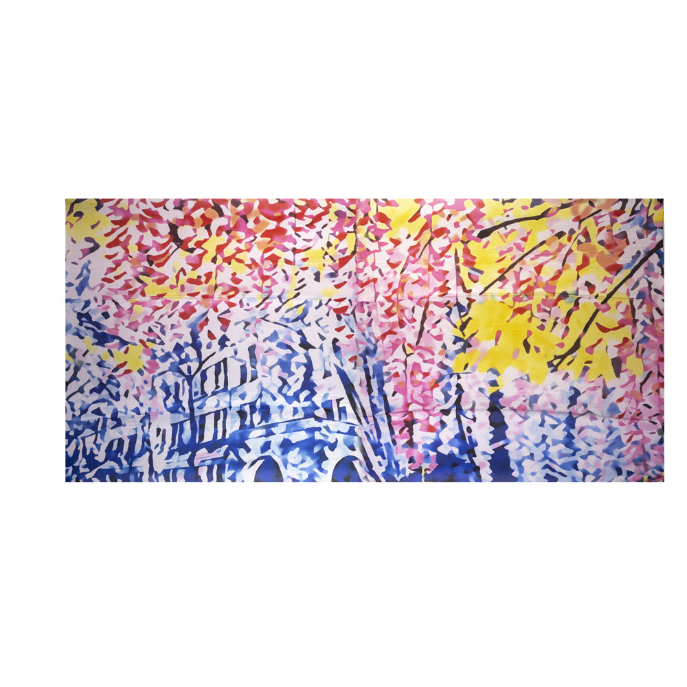 Seidenschal, 90 cm x 180 cm, Buntes Leben, bunt, 100% Seide 2 