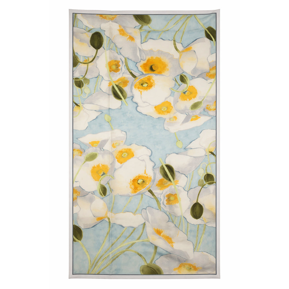 Schal "Strahlender Garten", 85 x 180 cm, Hellblau, 100% vegane Seide 5 